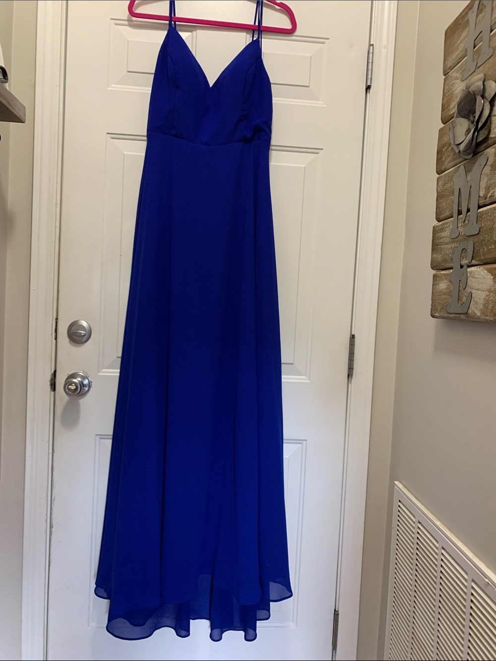 B. Smart Cobalt Royal Blue Spaghetti Strap Formal Maxi Dress Size 19